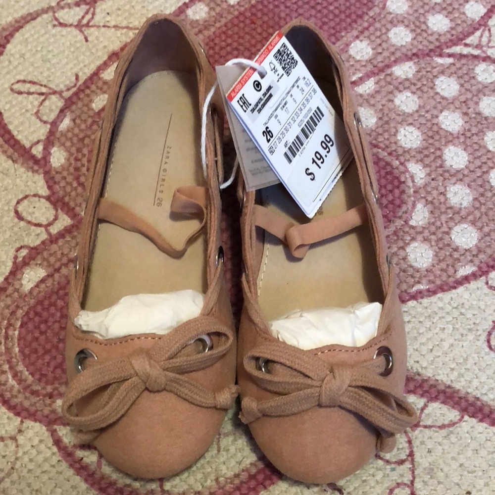 NWT Zara girls ballet flats